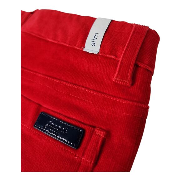 NWT JACADI Paris Madison Girl's Corduroy Sz 8 Yrs Red Skinny Slim Jeans French - Picture 9 of 10